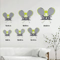 Tennis metal sign size guide showing multiple available dimensions on a wall