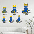 Cheerleader uniform metal sign shown in multiple size options from 8 by 8 to 24 by 24 inches