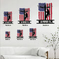 Lineman metal sign size guide showing available square sizes from 8 by 8 to 24 by 24 inches