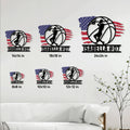 Basketball metal sign size guide showing available square sizes from 8 by 8 inches to 24 by 24 inches