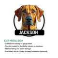 Rhodesian Ridgeback metal sign shown with a cut-metal construction and indoor or outdoor display details