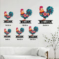 Floral chicken metal sign shown in multiple size options from compact wall decor to large statement art