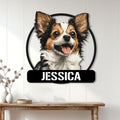 Custom Chihuahua wall sign shown as welcoming home decor above a console table