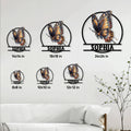 Butterfly metal sign shown in multiple size options on a white paneled wall