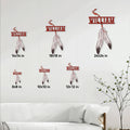 Native American-inspired feather sign size guide showing options from 8x8 to 24x24 inches
