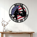 Brazilian Jiu-Jitsu wall sign displayed above a console table in a bright modern home