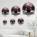 Gym metal sign size guide showing available 8, 10, 12, 14, 18, and 24 inch options