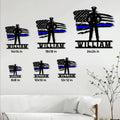 Police officer metal sign shown in six size options ranging from 8 by 8 to 24 by 24 inches