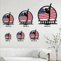 Gymnastics metal sign size guide showing available square sizes from 8x8 to 24x24 inches