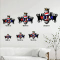 Barber wall sign size guide showing available square sizes from 8 by 8 to 24 by 24 inches