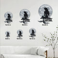 Mermaid metal sign size guide showing available square sizes from 8x8 to 24x24 inches