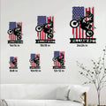 Motocross metal sign size guide showing available square sizes from 8x8 inches to 24x24 inches