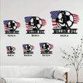 Soccer metal sign size guide showing available square sizes from 8 by 8 to 24 by 24 inches