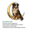 Australian Shepherd metal sign feature graphic showing the detailed dog artwork and cut metal sign design