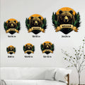 Bear metal sign size guide showing available 8x8, 10x10, 12x12, 14x14, 18x18, and 24x24 inch options