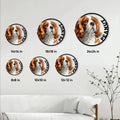 Cavalier King Charles Spaniel metal sign size guide showing available circular sizes from 8 to 24 inches