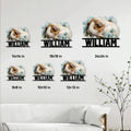 Guinea pig metal sign size guide showing the floral pet design in multiple square size options