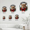 Leopard metal sign size guide showing available square sizes from 8 by 8 inches to 24 by 24 inches