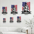 Jiu jitsu metal sign size guide showing multiple square size options in a living room setting