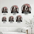 English Springer Spaniel metal sign shown in multiple sizes from 8x8 to 24x24 inches