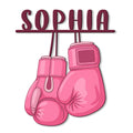 Pink boxing gloves breast cancer awareness metal sign with bold custom design