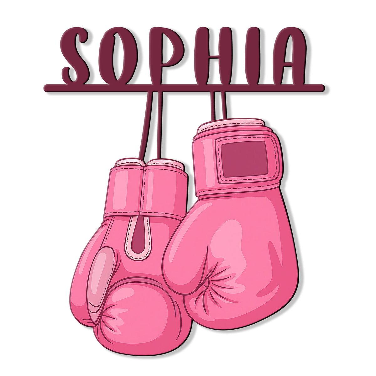 Pink boxing gloves breast cancer awareness metal sign with bold custom design