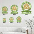 Viking knotwork metal sign size guide showing options from 8 by 8 to 24 by 24 inches