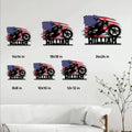 Motorcycle biker sign shown in multiple size options from 8 by 8 to 24 by 24 inches