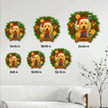 Goldendoodle Christmas metal sign size guide showing available square sizes from 8 by 8 to 24 by 24 inches