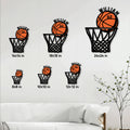 Basketball metal sign size guide showing available dimensions from 8 by 8 to 24 by 24 inches