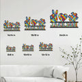 Autism puzzle design metal sign size guide showing available square sizes from 8 by 8 to 24 by 24 inches