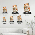 Hamster metal sign shown in multiple size options above a living room sofa