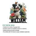 Havanese dog metal sign shown with cut steel construction, finish, mounting, and indoor or outdoor use details