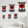 Karate metal sign size guide showing available square sizes from 8 by 8 to 24 by 24 inches