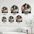 English Springer Spaniel metal sign size guide showing six available square size options