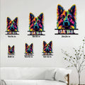 German Shepherd metal sign size guide showing six available square size options
