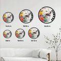Samoyed metal sign size guide showing round design options from 8 by 8 to 24 by 24 inches