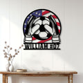 Custom soccer goalkeeper wall sign displayed on a bright home entryway wall