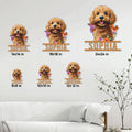 Goldendoodle metal sign size guide showing available square sizes from 8x8 to 24x24 inches