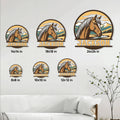 Horse metal sign size guide showing available 8x8, 10x10, 12x12, 14x14, 18x18, and 24x24 inch options