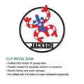 Puerto Rico coquí frog metal sign shown with a cut-metal construction and indoor or outdoor display options
