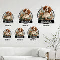Cavalier King Charles Spaniel metal sign size guide showing six available square sizes