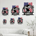 Wrestling metal sign size guide showing six available square sizes from 8 by 8 to 24 by 24 inches