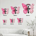 Breast cancer butterfly metal sign size guide showing options from 8 by 8 to 24 by 24 inches