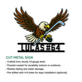 Eagle hockey wall sign shown as a cut metal design with a striking athletic emblem