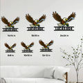 Hockey eagle metal sign size guide showing available square dimensions from 8x8 to 24x24 inches