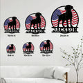 Labrador Retriever metal sign shown in multiple size options on a bright living room wall