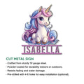 Unicorn metal sign feature graphic showing the colorful fantasy artwork and product presentation