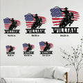 Cowboy metal sign size guide showing available square sizes from 8 by 8 to 24 by 24 inches