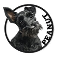 Detailed Scottish Terrier portrait metal sign with a bold circular frame for dog lover decor